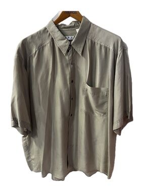Fenn Wright Manson Relaxed Short-Sleeve Button-Down Shirt - Taupe/Gray